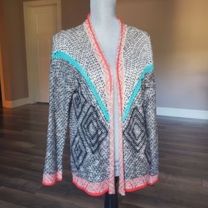 Jolt tweed knit colored openfront cardigan sweater